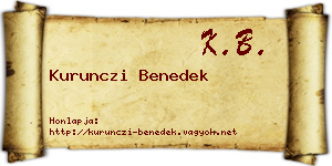 Kurunczi Benedek névjegykártya